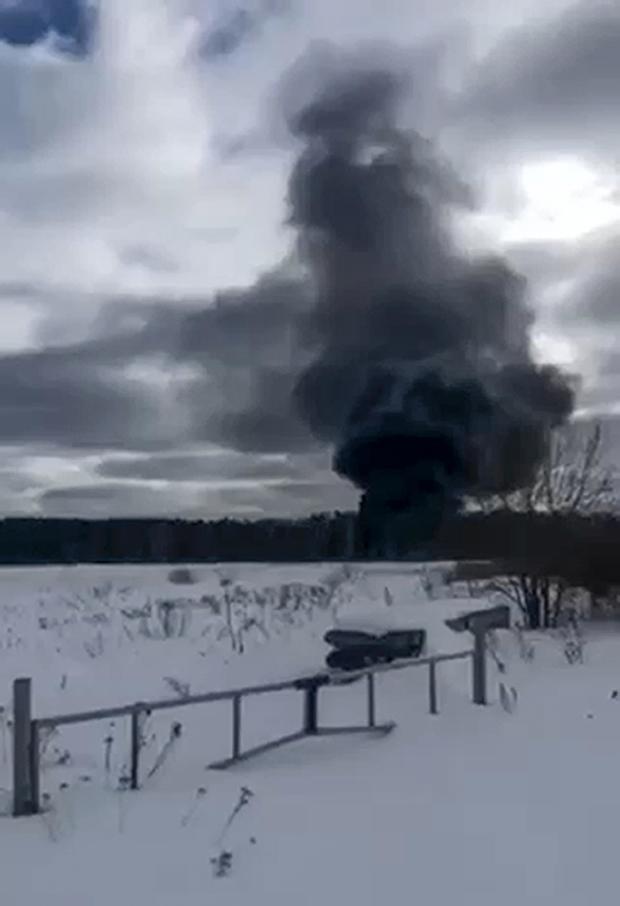 Russian military plane with 15 people on board crashes after engine catches fire during takeoff